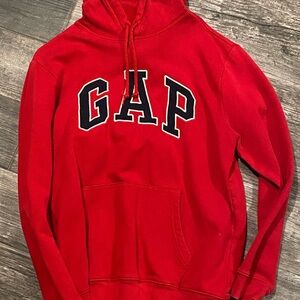 GAP Red Sweatshirt Hoodie Embroidered Logo Y2K Size M